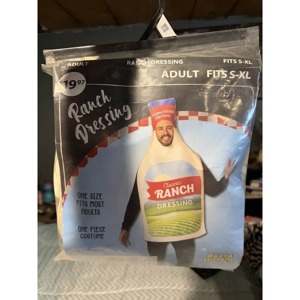 Rasta Imposta Adult Ranch Dressing Bottle Costume - One Size Fits Most - White